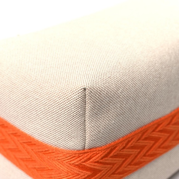 New HERMES Canvas Large Bride-A-Brac Pouch Case Natural Orange - Picture 8 of 11